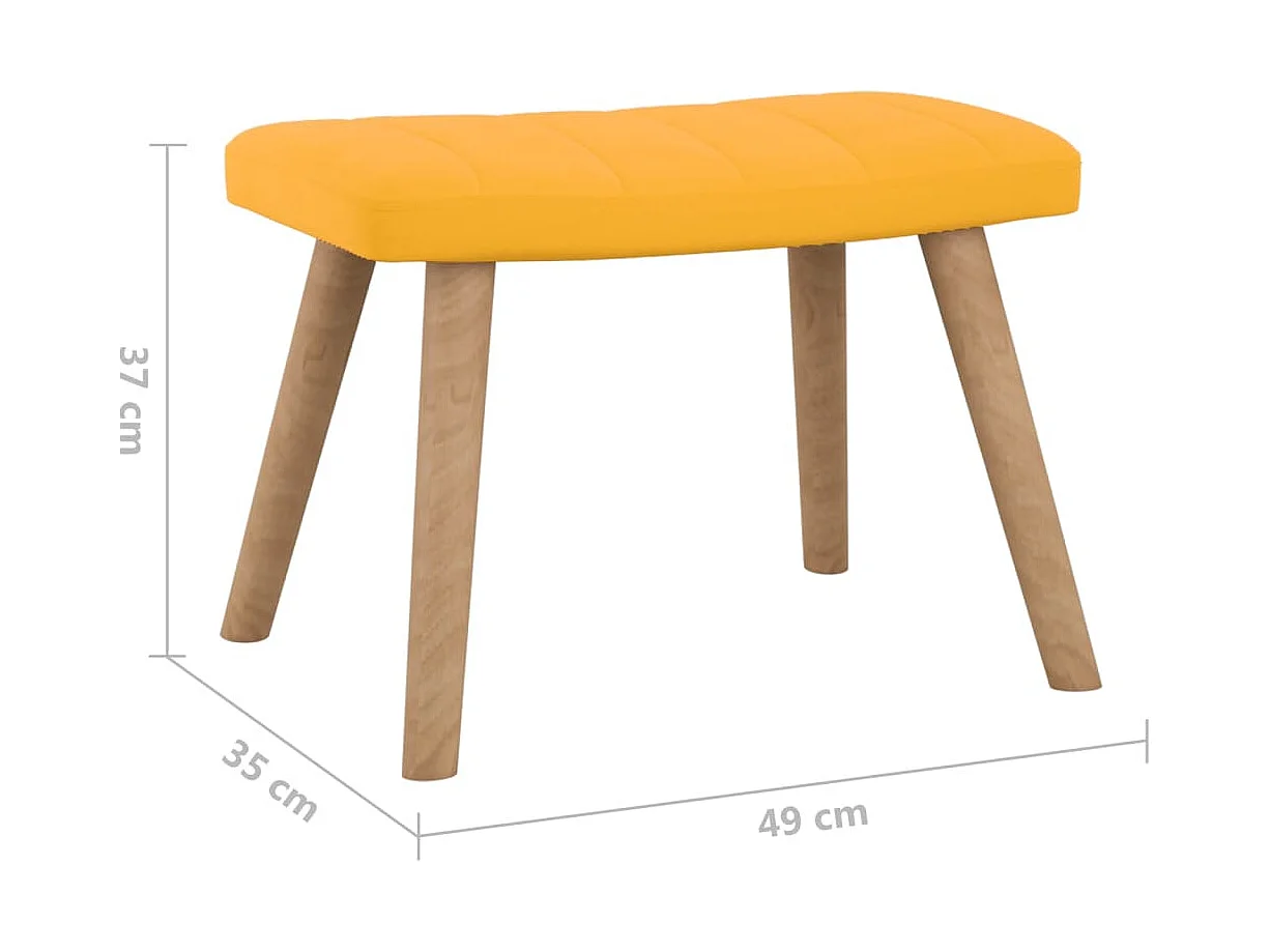 Chaise à bascule avec repose-pied Jaune moutarde Velours