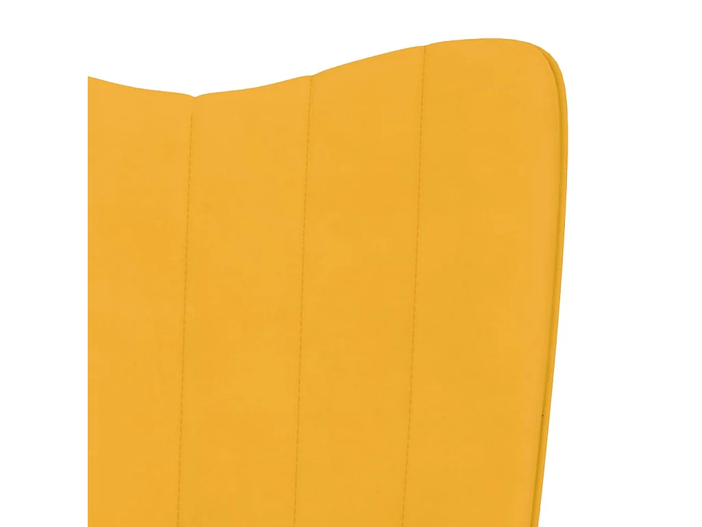 Chaise à bascule avec repose-pied Jaune moutarde Velours