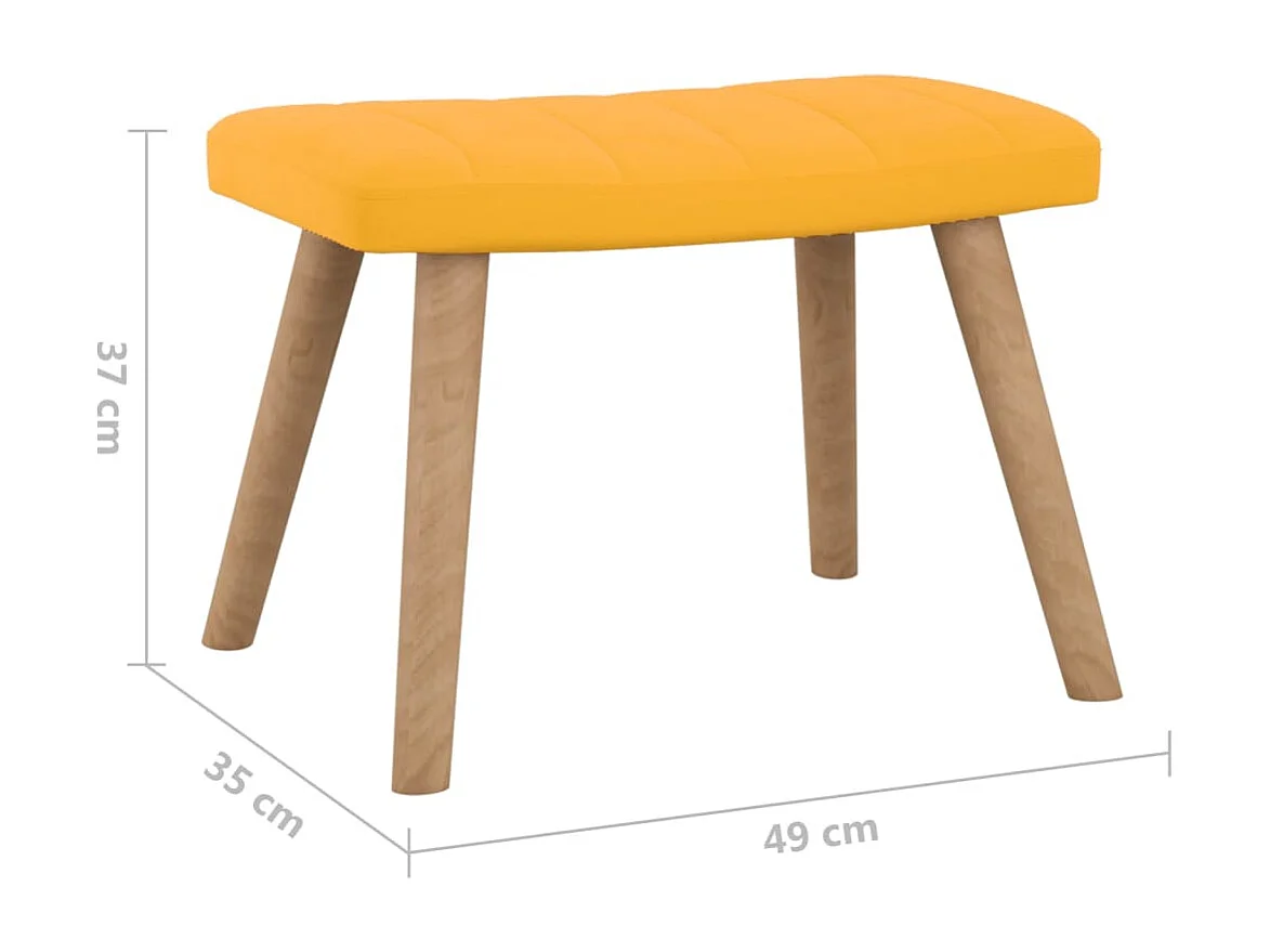 Chaise à bascule avec repose-pied Jaune moutarde Velours