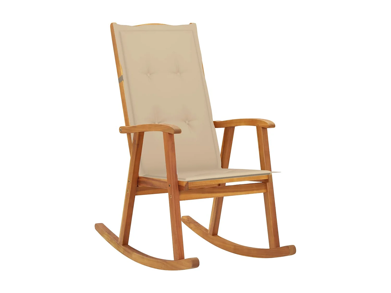 Chaise à bascule avec coussins Bois d'acacia massif 6