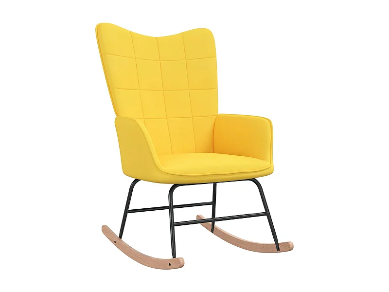 Chaise à bascule Jaune moutarde Tissu 2