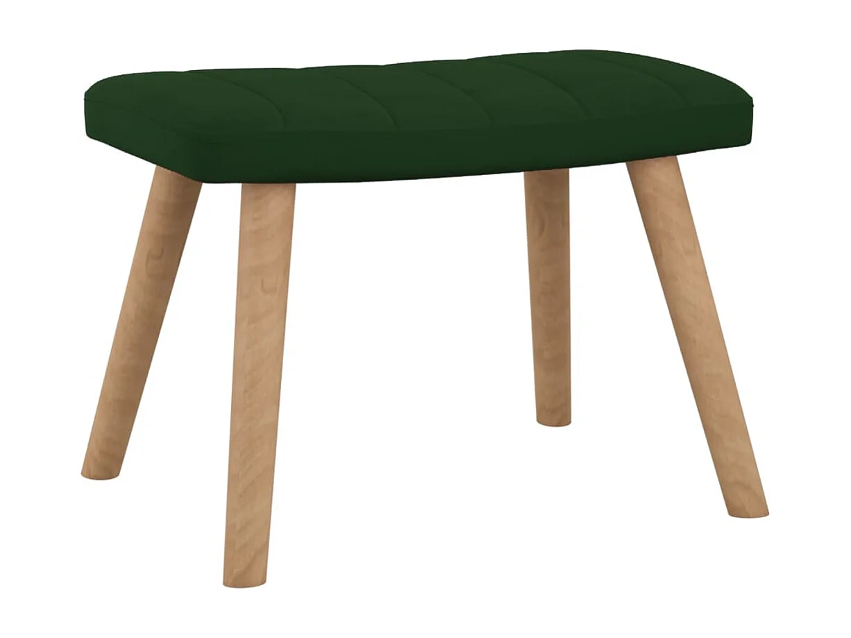 Chaise à bascule avec repose-pied Vert foncé Velours