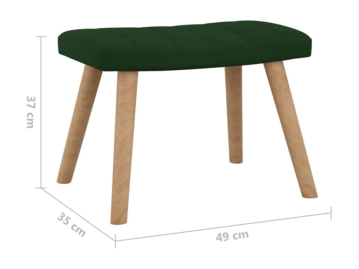 Chaise à bascule avec repose-pied Vert foncé Velours