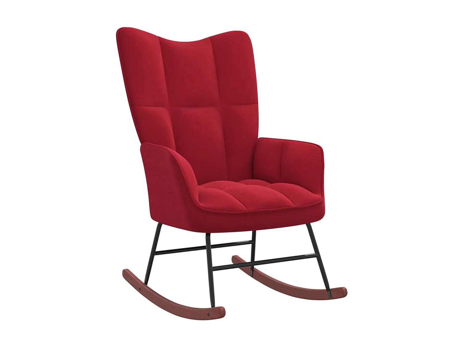 Chaise à bascule Rouge bordeaux Velours 3