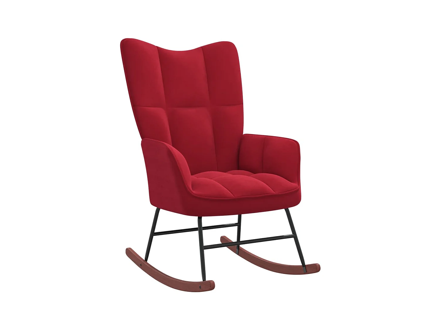 Chaise à bascule Rouge bordeaux Velours 3