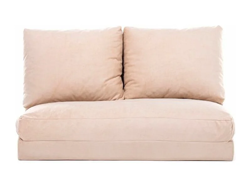 Fauteuil convertible multipositions velours Talya-Couleur Beige clair-2 places