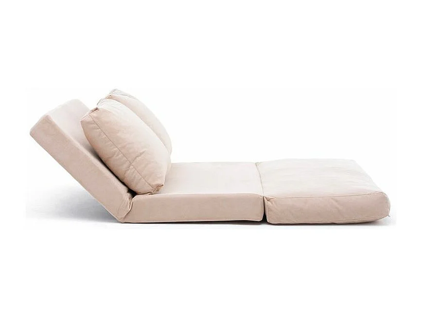 Fauteuil convertible multipositions velours Talya-Couleur Beige clair-2 places