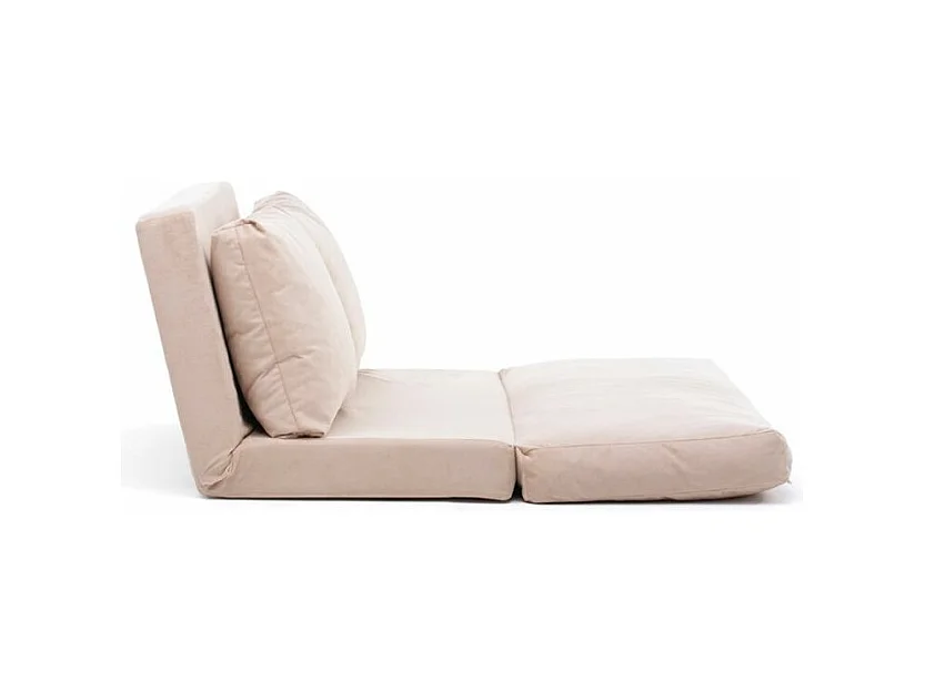 Fauteuil convertible multipositions velours Talya-Couleur Beige clair-2 places