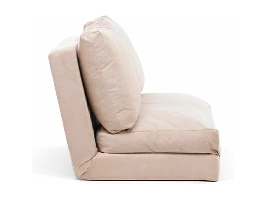 Fauteuil convertible multipositions velours Talya-Couleur Beige clair-2 places