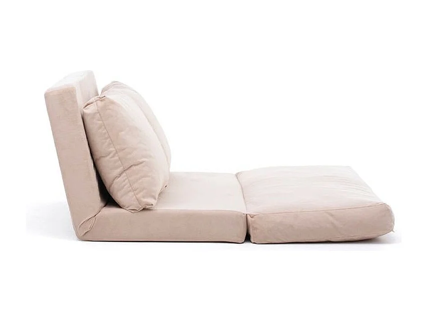 Fauteuil convertible multipositions velours Talya-Couleur Beige clair-2 places