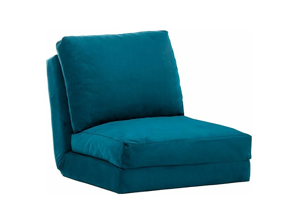 Fauteuil convertible multipositions velours Talya-Couleur Bleu canard-1 place fauteuil