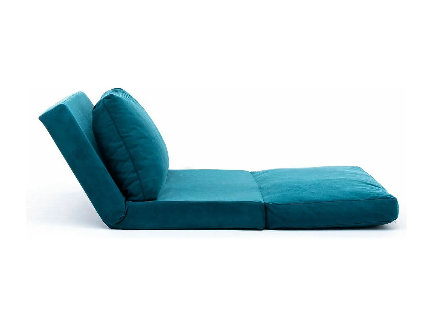 Fauteuil convertible multipositions velours Talya-Couleur Bleu canard-1 place fauteuil