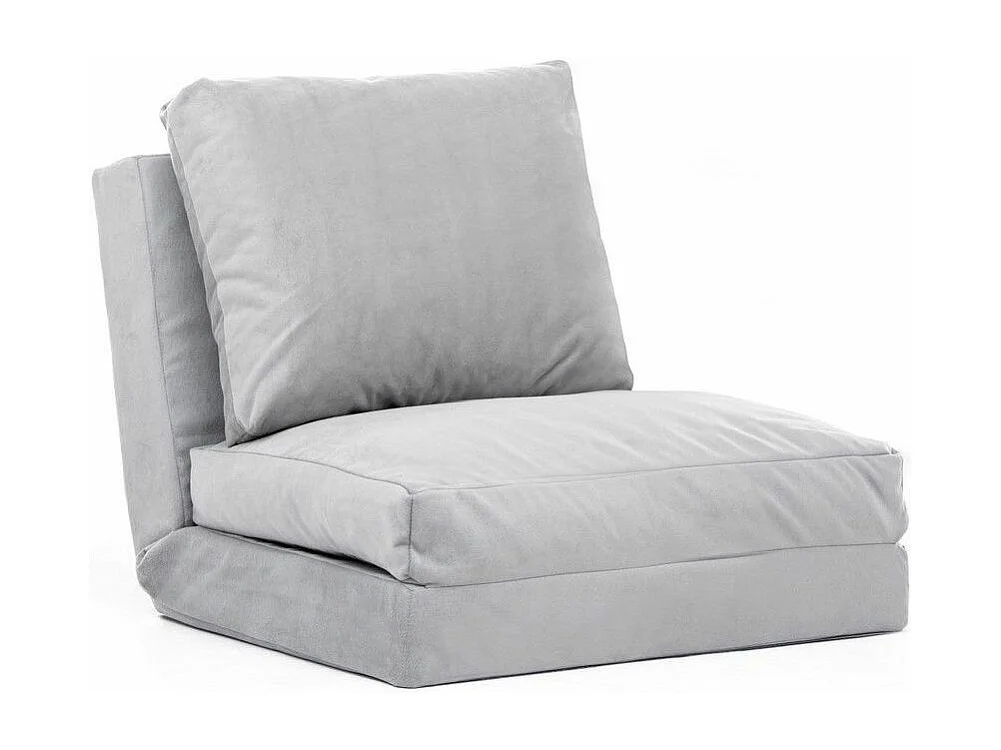 Fauteuil convertible multipositions velours Talya-Couleur Gris clair-1 place fauteuil