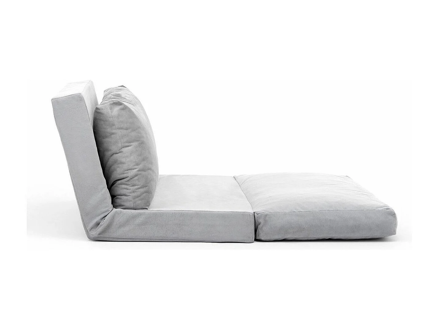 Fauteuil convertible multipositions velours Talya-Couleur Gris clair-1 place fauteuil