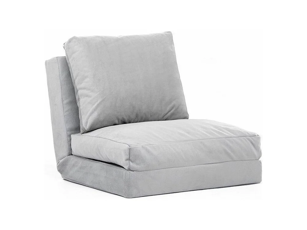 Fauteuil convertible multipositions velours Talya-Couleur Gris clair-1 place fauteuil