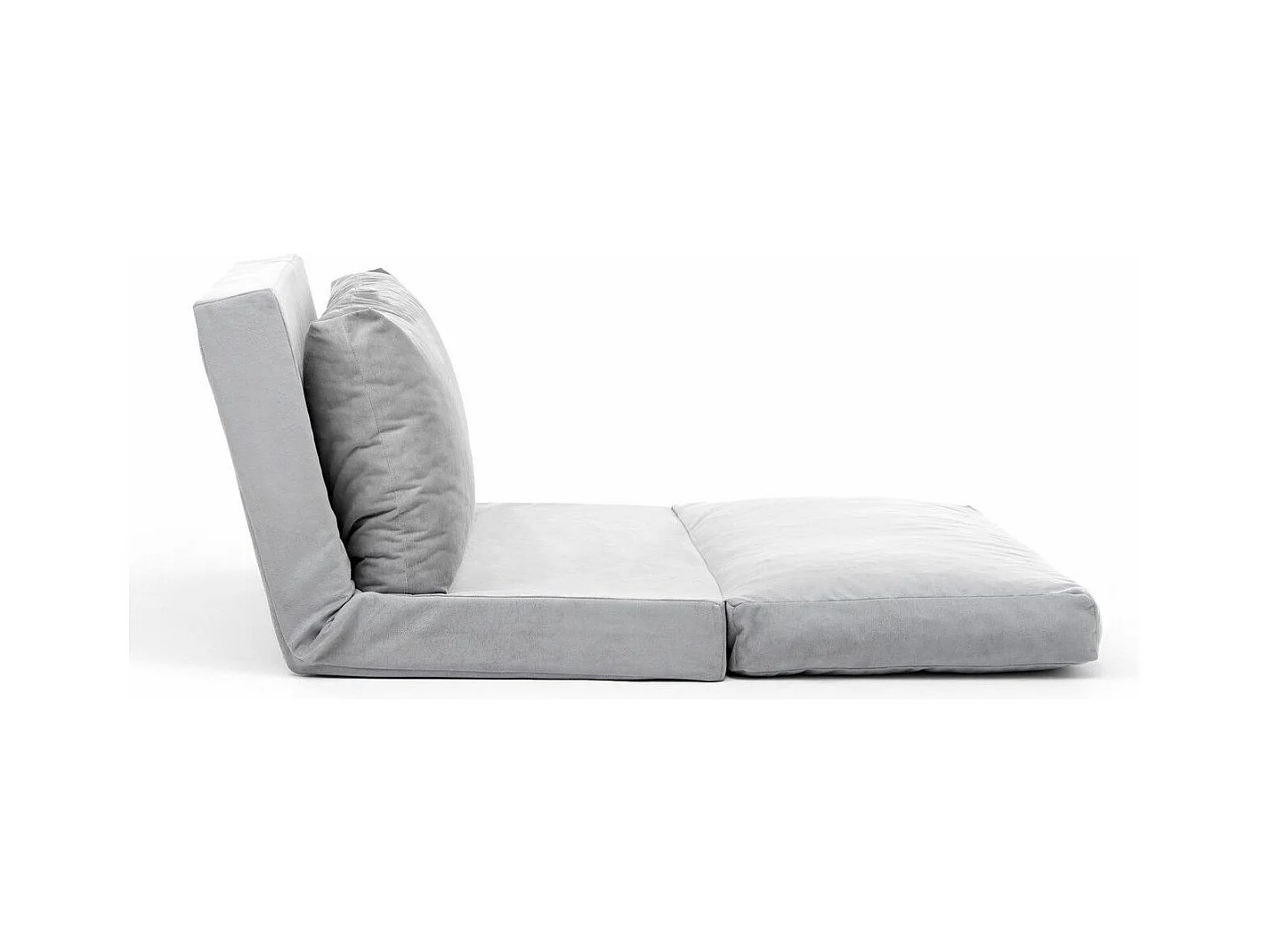 Fauteuil convertible multipositions velours Talya-Couleur Gris clair-1 place fauteuil