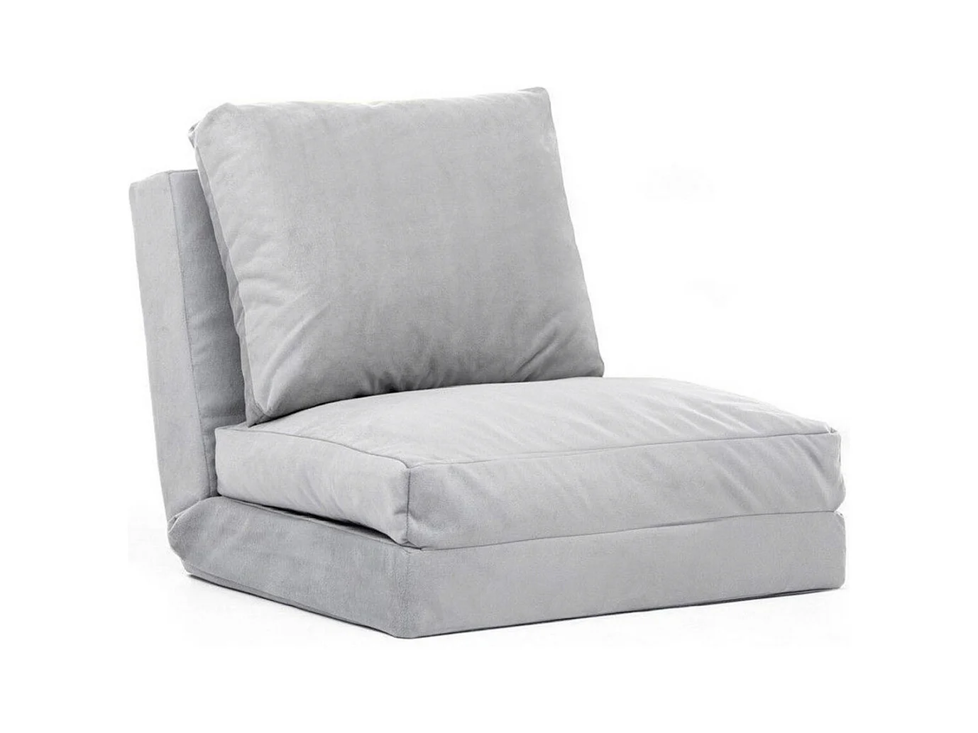Fauteuil convertible multipositions velours Talya-Couleur Gris clair-1 place fauteuil