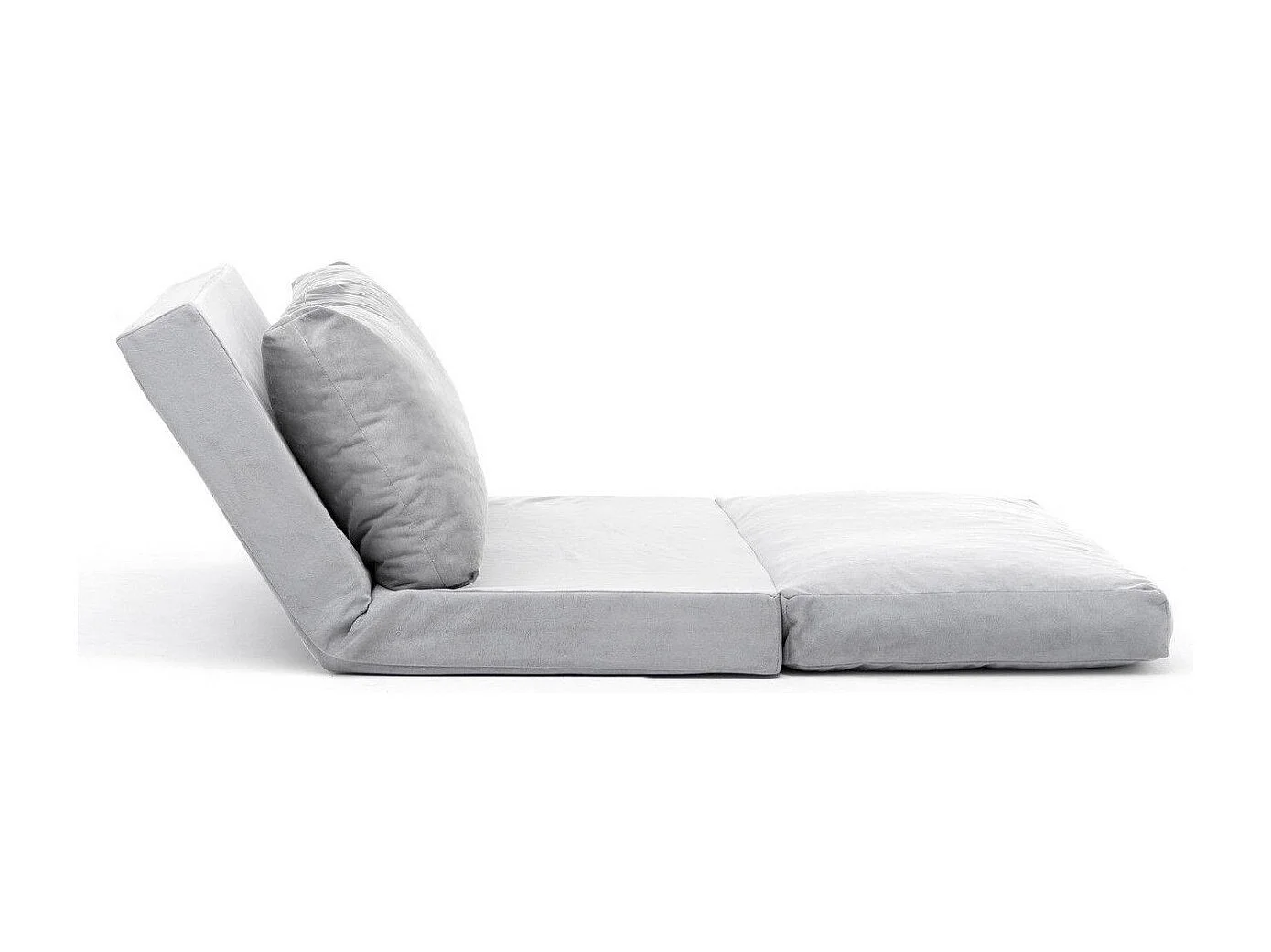 Fauteuil convertible multipositions velours Talya-Couleur Gris clair-1 place fauteuil