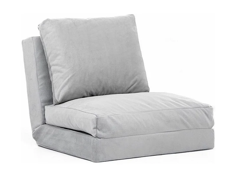 Fauteuil convertible multipositions velours Talya-Couleur Gris clair-1 place fauteuil