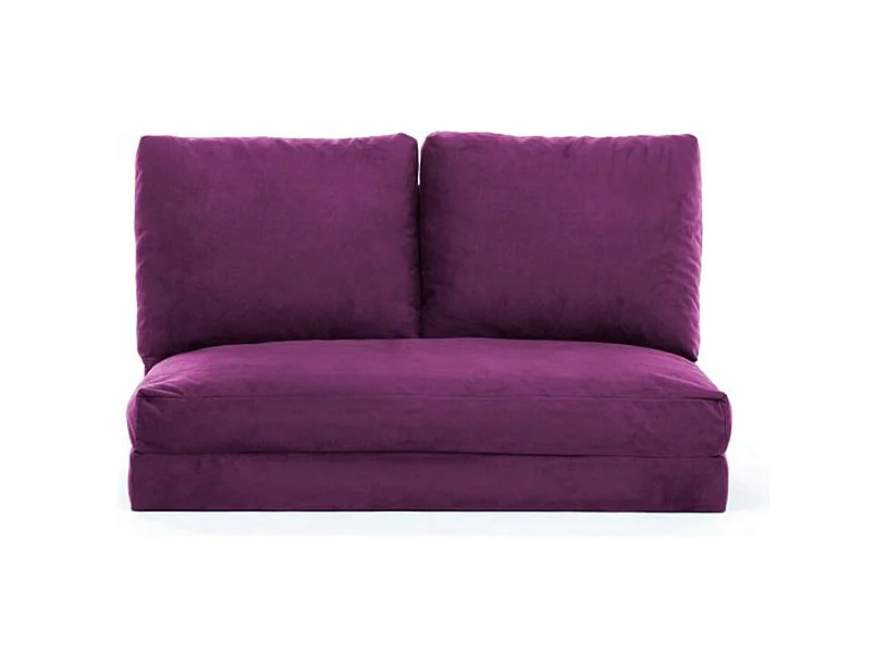Fauteuil convertible multipositions velours Talya-Couleur Violet-2 places