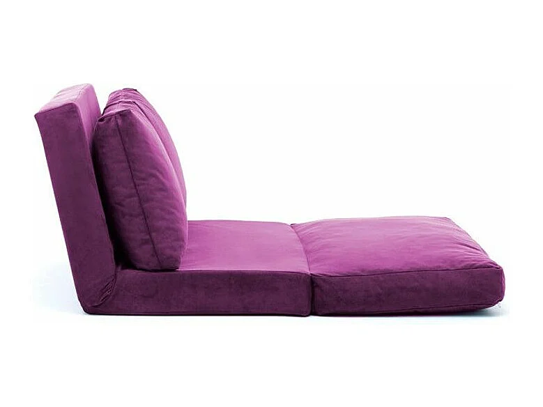 Fauteuil convertible multipositions velours Talya-Couleur Violet-2 places