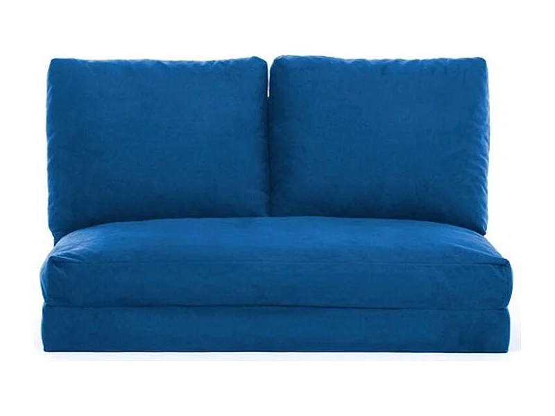 Fauteuil convertible multipositions velours Talya-Couleur Bleu-2 places