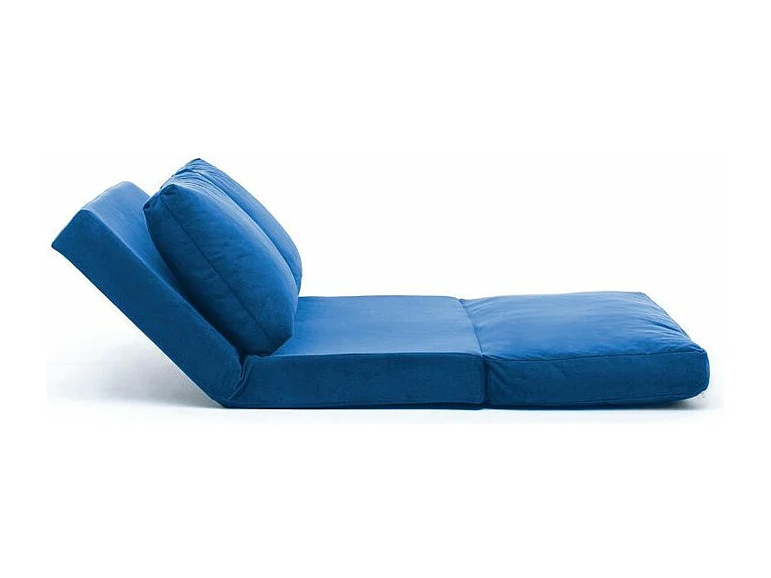 Fauteuil convertible multipositions velours Talya-Couleur Bleu-2 places