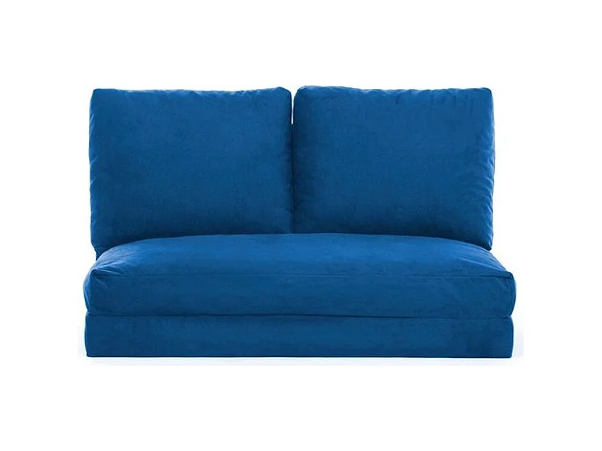 Fauteuil convertible multipositions velours Talya-Couleur Bleu-2 places