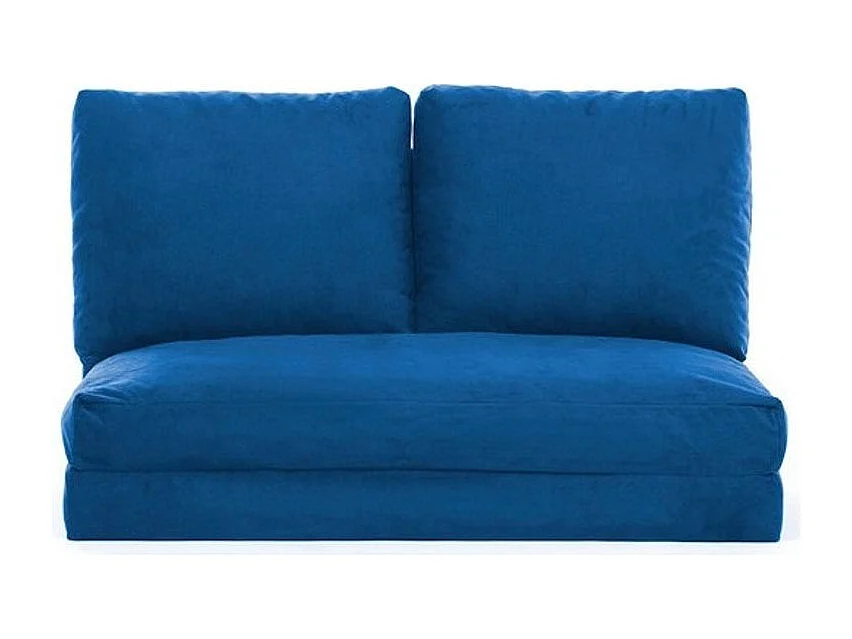 Talya fluwelen converteerbare fauteuil met meerdere posities-Kleur Blauw-Aantal plaatsen) 2 zitplaatsen