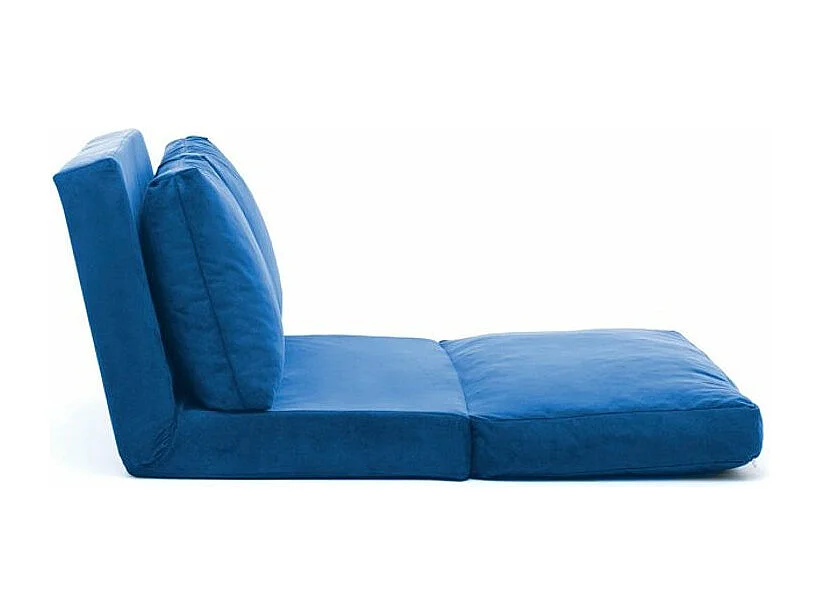 Talya fluwelen converteerbare fauteuil met meerdere posities-Kleur Blauw-Aantal plaatsen) 2 zitplaatsen