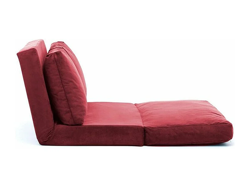 Talya fluwelen converteerbare fauteuil met meerdere posities-Kleur Bordeaux-Aantal plaatsen) 2 zitplaatsen
