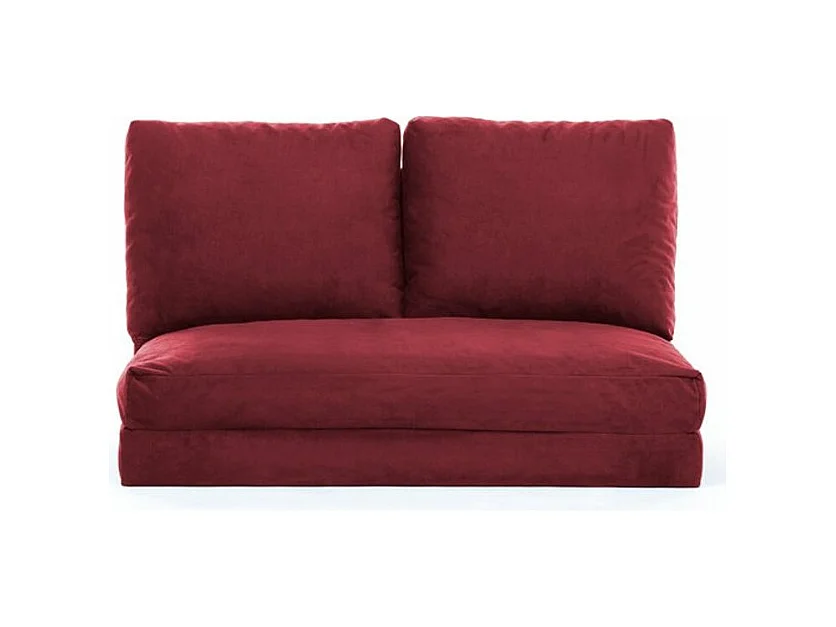 Fauteuil convertible multipositions velours Talya-Couleur Bordeaux-2 places