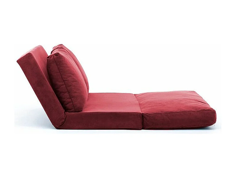 Fauteuil convertible multipositions velours Talya-Couleur Bordeaux-2 places