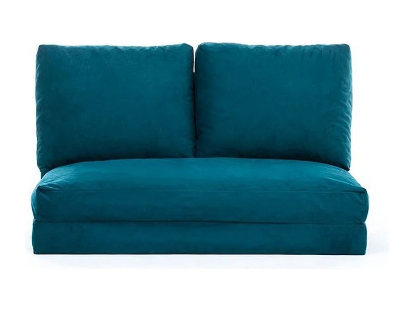 Talya fluwelen converteerbare fauteuil met meerdere posities-Kleur Blauwe Eend-Aantal plaatsen) 2 zitplaatsen