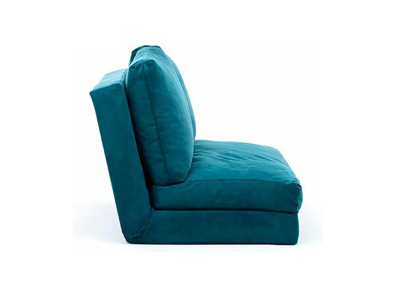 Fauteuil convertible multipositions velours Talya-Couleur Bleu canard-2 places