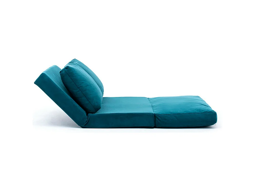 Fauteuil convertible multipositions velours Talya-Couleur Bleu canard-2 places