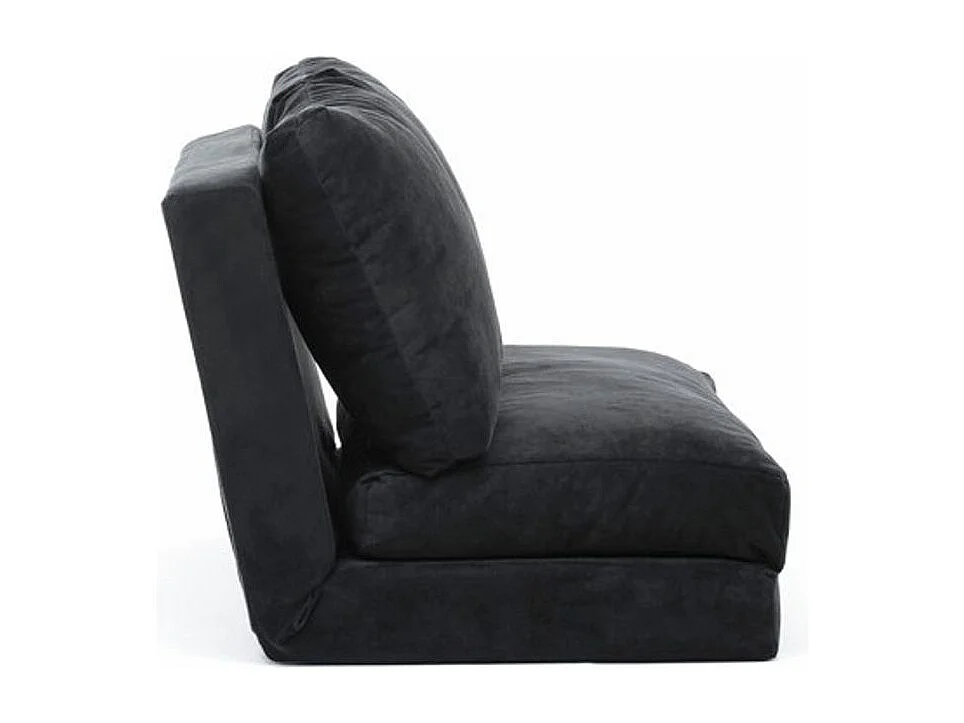 Talya fluwelen converteerbare fauteuil met meerdere posities-Kleur Zwart-Aantal plaatsen) 2 zitplaatsen