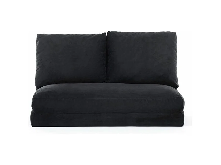 Fauteuil convertible multipositions velours Talya-Couleur Noir-2 places