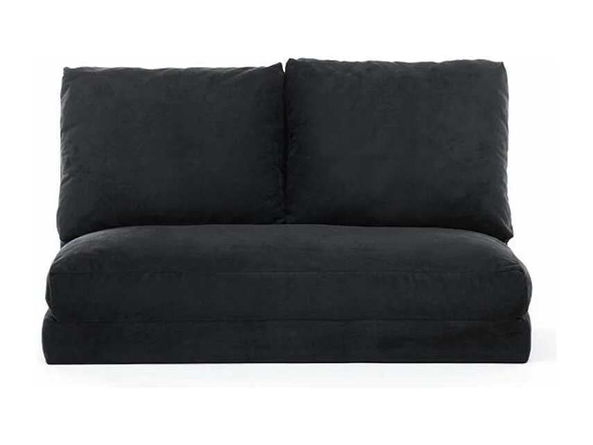 Fauteuil convertible multipositions velours Talya-Couleur Noir-2 places