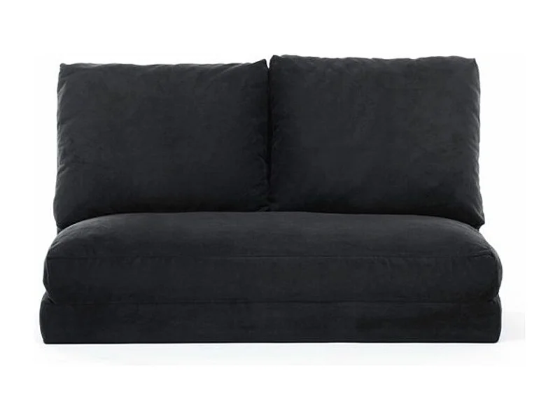 Fauteuil convertible multipositions velours Talya-Couleur Noir-2 places