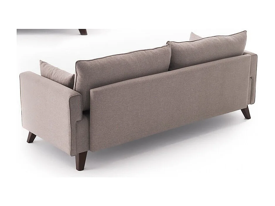 Canapé convertible 3 places tissu beige Kandy 208cm