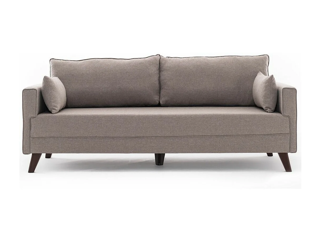 Canapé convertible 3 places tissu beige Kandy 208cm