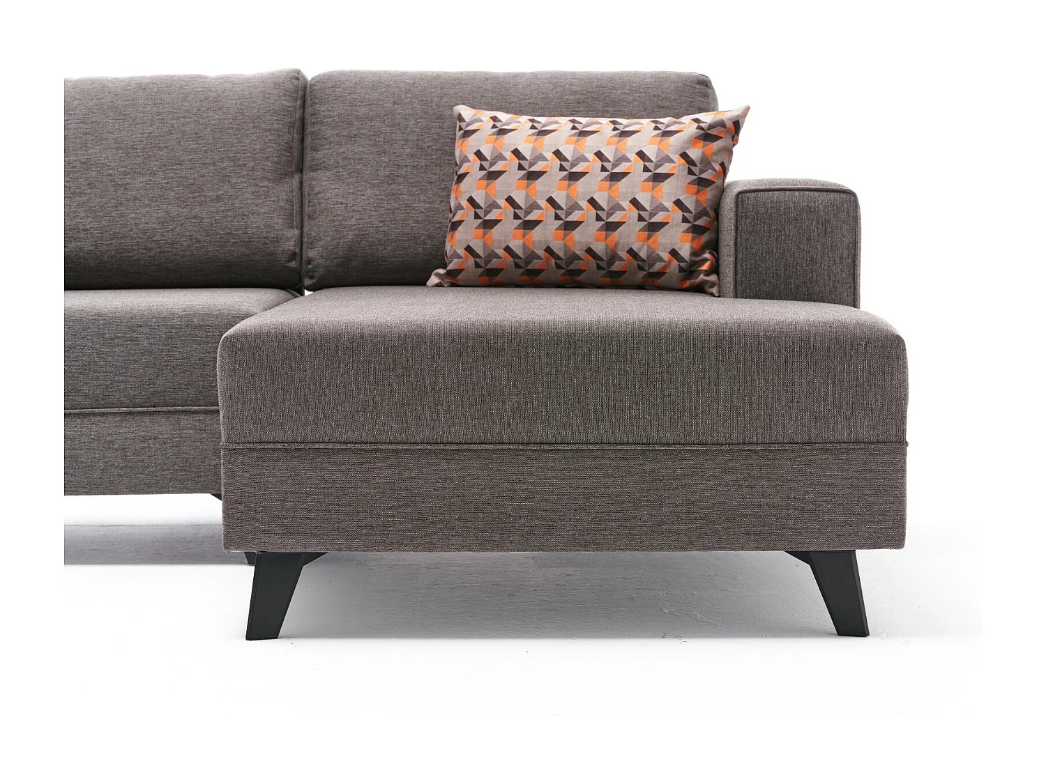 Canapé panoramique tissu marron méridiennes modulables Kinju 305cm