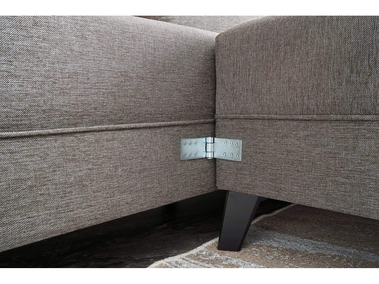 Canapé panoramique tissu marron méridiennes modulables Kinju 305cm