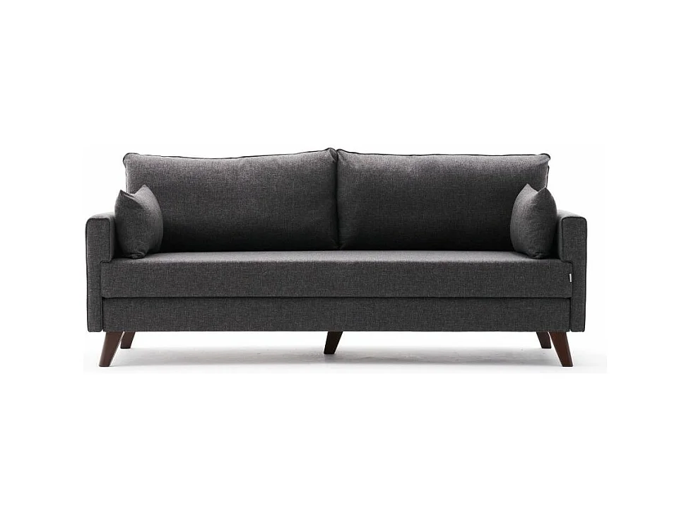 Canapé convertible 3 places tissu gris foncé Kandy 208cm