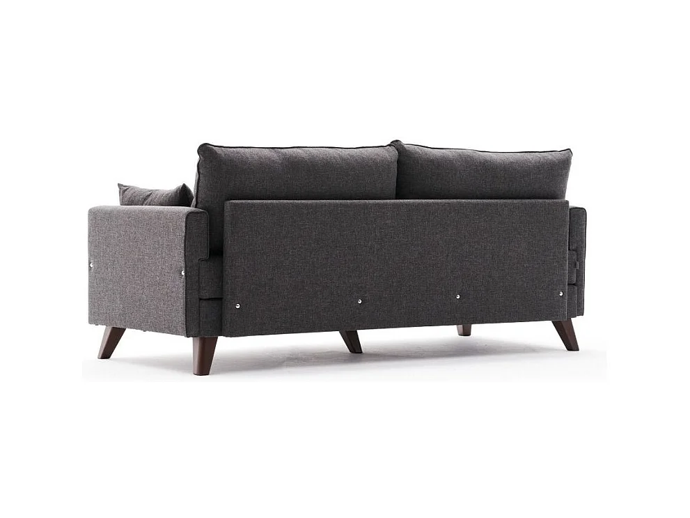 Canapé convertible 3 places tissu gris foncé Kandy 208cm