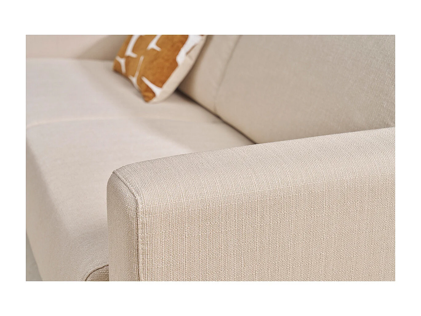 Sofá convertible 3 plazas con reposacabezas ajustables  beige GOYA