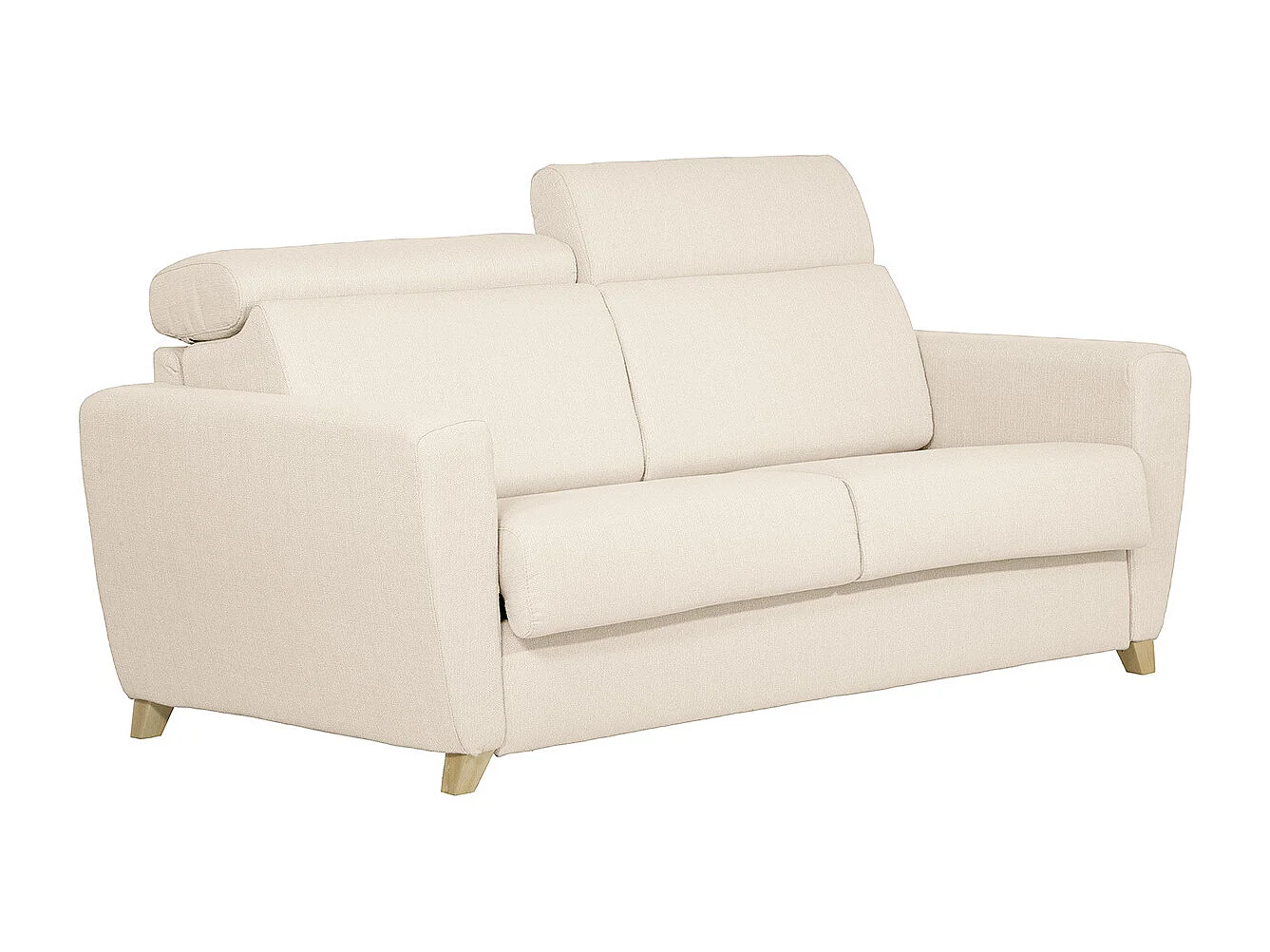 Sofá convertible 3 plazas con reposacabezas ajustables  beige GOYA