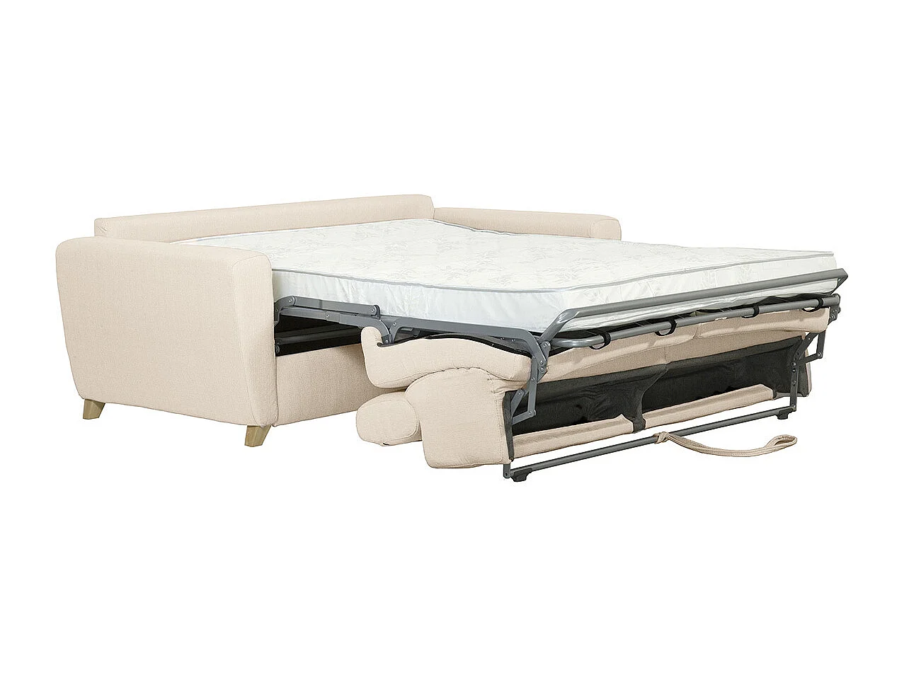 Sofá convertible 3 plazas con reposacabezas ajustables  beige GOYA
