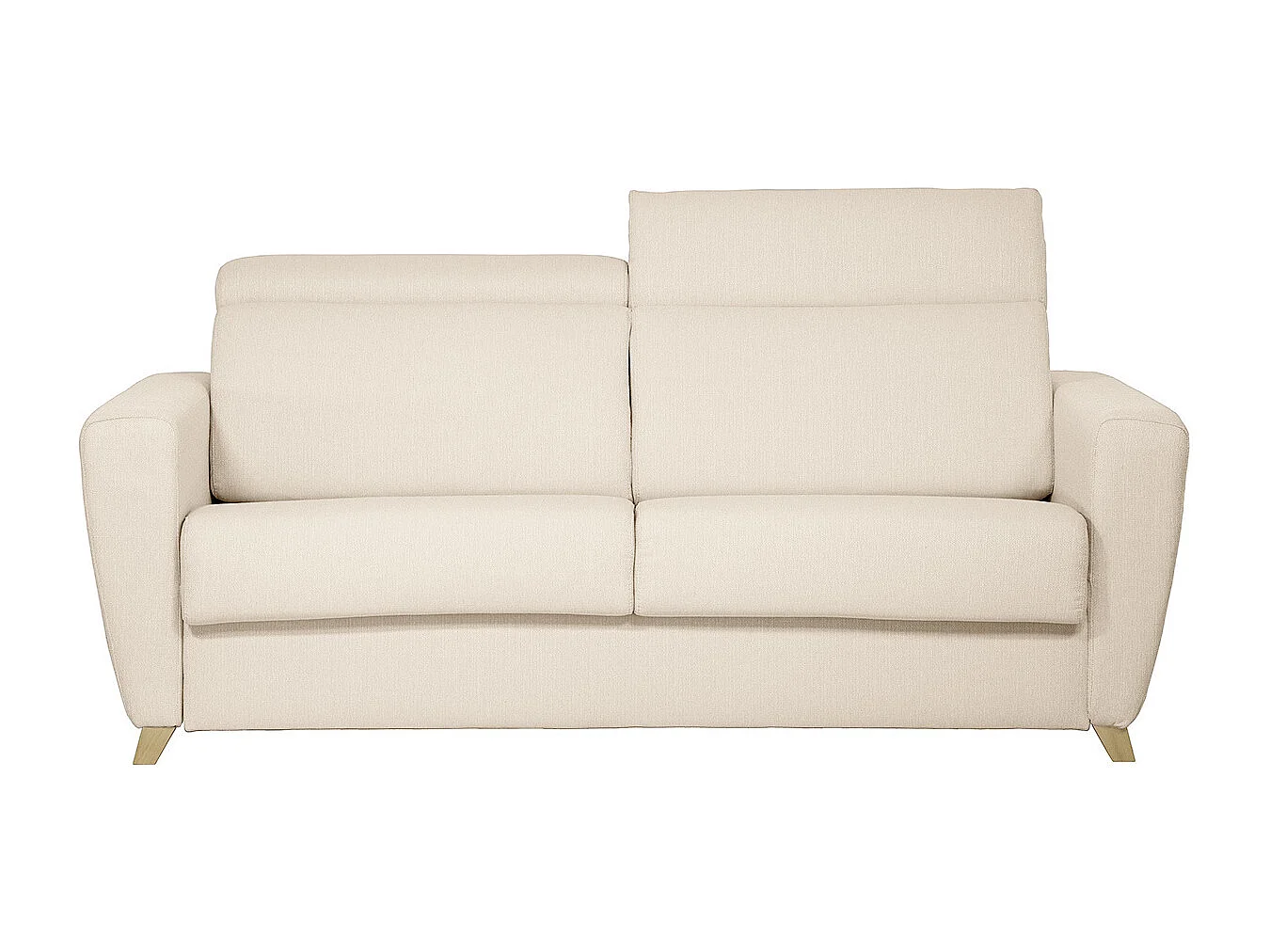 Schlafsofa verstellbare Kopfstütze naturbeige 140x190 cm GOYA